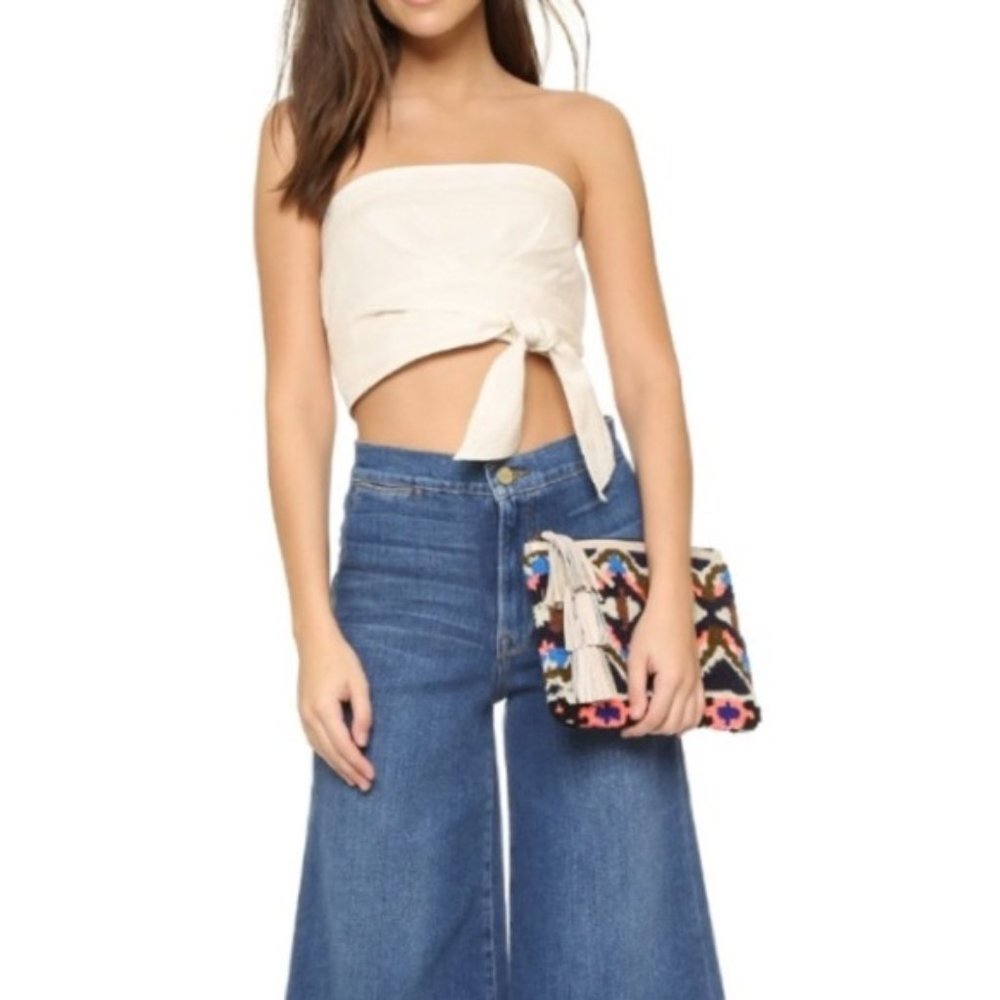 Free People Linen Riverside Tube Top